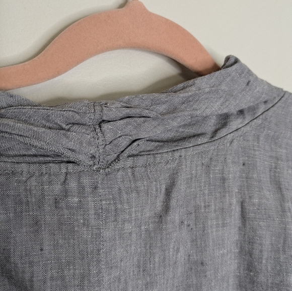 Blu No. 9 Linen Waterfall Cardigan Size XL Grey Pocketed Lagenlook - Picture 7 of 14